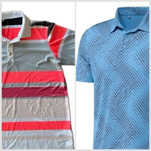 Adidas athletic tennis golf pickleball polo shirt bundle - medium